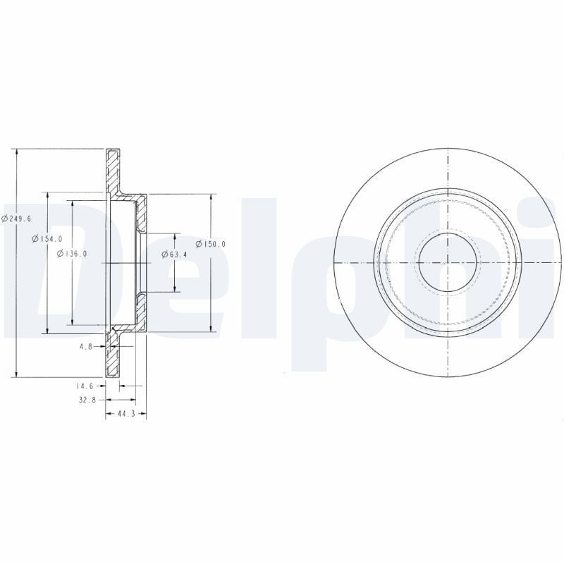 DELPHI BG3673 | Arka Fren Diski-245×10 5×112 (Audi A4 01-08 Seat Exeo 09-14)