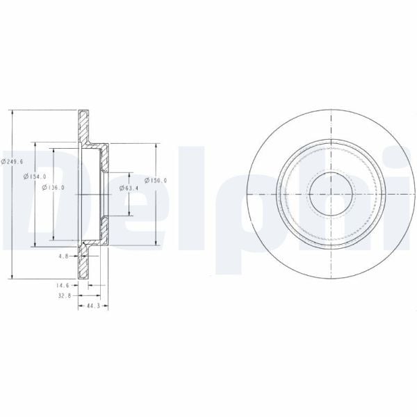 DELPHI BG3673 | Arka Fren Diski-245×10 5×112 (Audi A4 01-08 Seat Exeo 09-14)