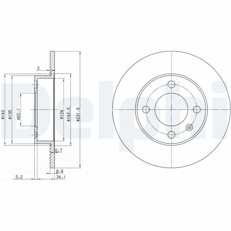 DELPHI BG3505 | Arka Fren Diski-232×9 4×100 (VW Polo 00-02)