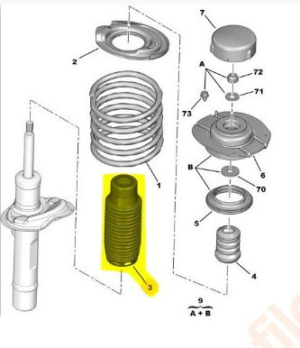 PSA 5254.40 | Peugeot 206 1998-2011 Amortisör Toz Körüğü Orijinal