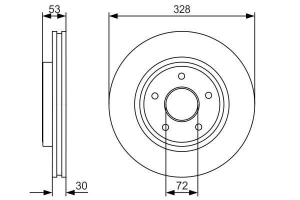 BOSCH 0986479R48 | Ön Fren Diski Jeep Commander Grand Cherokee III | 2 Adet