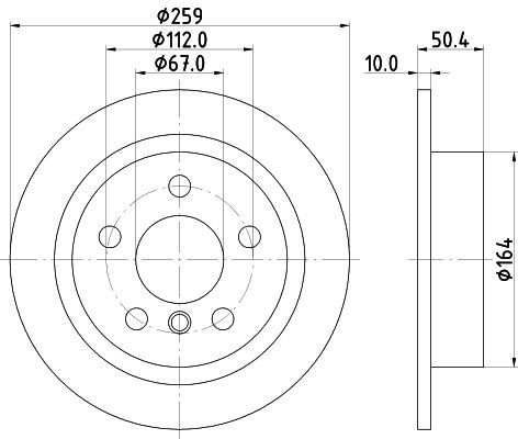 HELLA PAGID 8DD355123-491 | Fren Diski Arka Mini Cooper F55 / 56 / 57 One-Coopers | 2 Adet