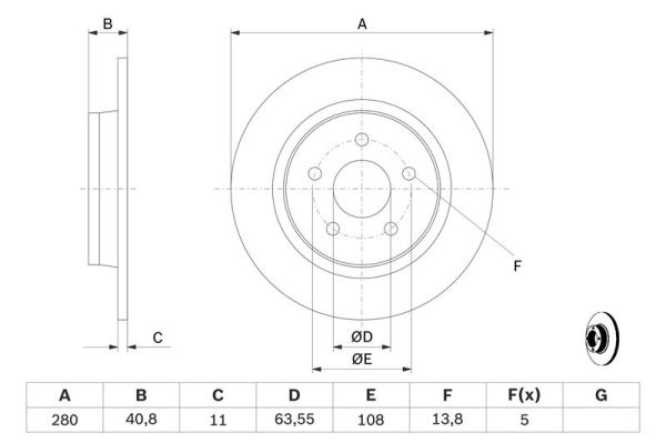 BOSCH 0986479170 | Disk Arka (Ad) 08-Focus-Cmax-Vo.S40 | 2 Adet