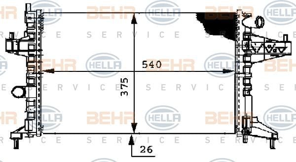 BEHR-MAHLE CR389000S | Opel Corsa C (Z14XE) Klimalı Manuel Vites Motor Su Radyatörü
