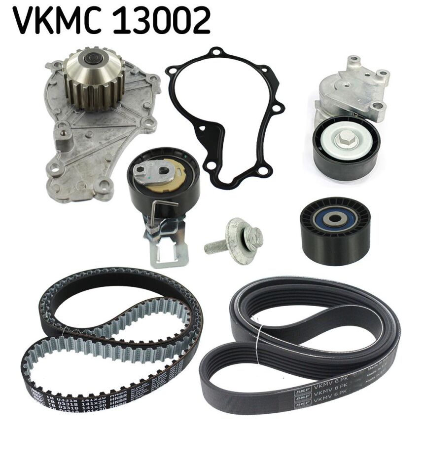 SKF VKMC 13002 | Triger Seti + Devirdaim + V Kayış Seti (6M5q 6A228 Da / Kit) / 5751.H6