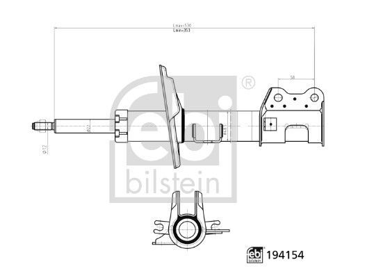 FEBI BILSTEIN 194154 | Amortisör Ön Sağ (Fiat Fiorino Peugeot Bipper Citroen Nemo)