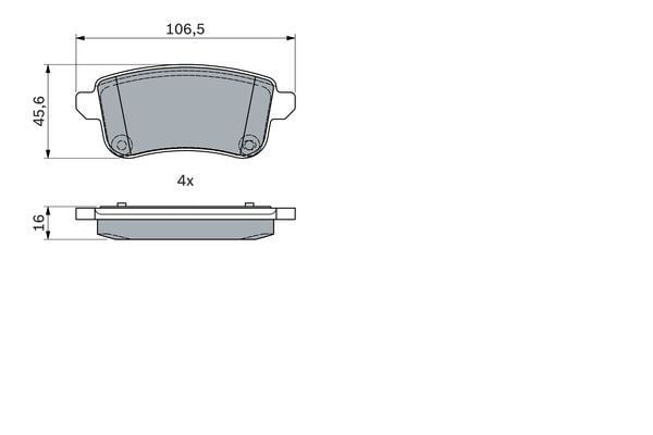 BOSCH 0986494978 | Nissan Juke F16 Dıg-t 117Bg Arka Fren Balata Takımı
