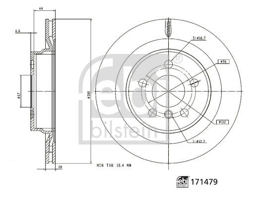 FEBI BILSTEIN 171479 | Fren Diski Arka (5D 300mm) BMW F39 F40 F48 17-| 2 Adet
