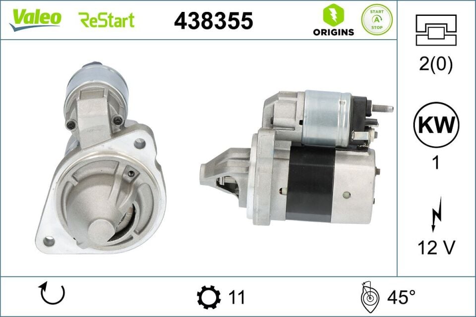 VALEO 438355 | Ford EcoSport Marş Motoru Ecosport 1.0 Ecoboost Start Stop Fonksıyonuna Sahıp Araçlar Içın