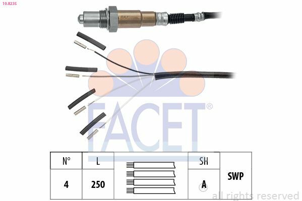 FACET 10.8235 | Oksijen Sensörü Konum 1 Corsa D Corsa E Astra J Mokka Insignia A A12xer A14xer A14net