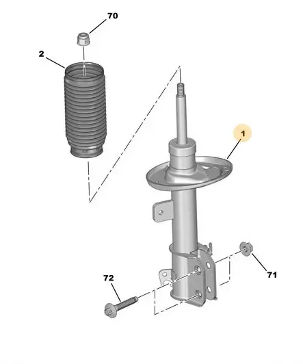 PSA 9831168980 | Ön Amortisör Sağ Ens 208 (P21e)