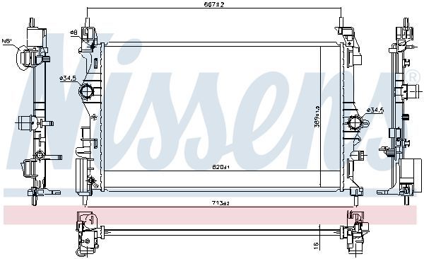 NISSENS 630786 | Radyatör Opel Corsa E B14xel Otomatik