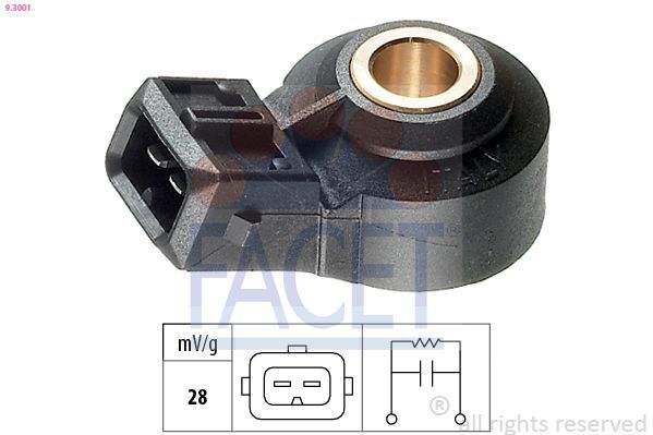 FACET 93001 | Vuruntu Sensörü Peugeot P206 P306 P406 P407 607 Partner Tu3jp Ew12j4