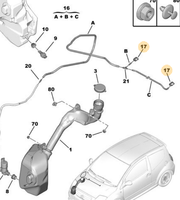 Citroen C2 2002-2009 Ön Fiskiye Memesi FROW Marka Adet Fiyat