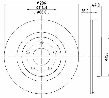 HELLA PAGID 8DD355125-521 | Fren Diski Nissan Juke (F15) , Pulsar Hatchback (C13) | 2 Adet