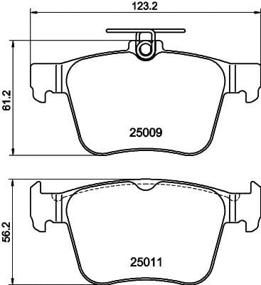 HELLA PAGİD 8DB355020-261 | Fren Balatası Audi, Seat, Skoda, VW A3 (85S, 85M) , A3 (8V1, 8Vk) , A3 Convertible (8V7, 8Ve) , A3 Limo