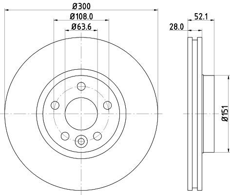 HELLA PAGID 8DD355118-831 | Fren Diski Ön Landrover Freelander II 2.2 Td4 Evoqu | 2 Adet