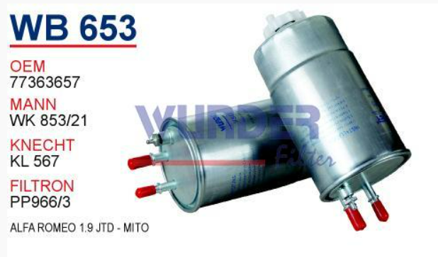 Fiat Linea 1.3 Dizel Mazot Filtresi Wunder Marka