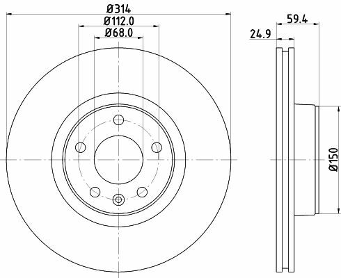 HELLA PAGID 8DD355128-291 | Fren Diski Audi A6 (4F2, C6) , A6 Avant (4F5, C6) , A6l Saloon (4F2, C6) | 2 Adet