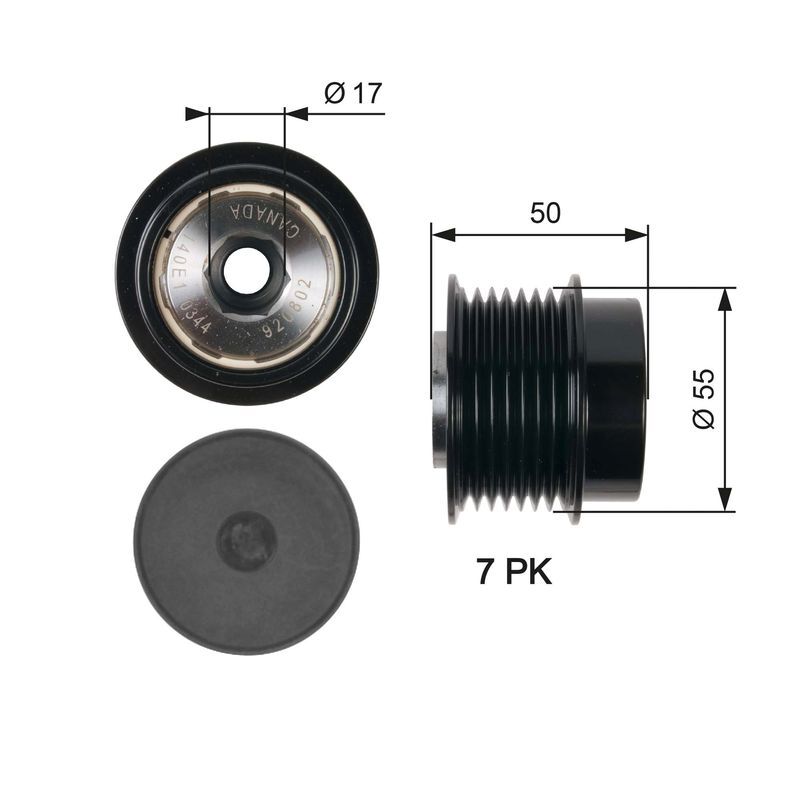 GATES OAP7017 | Alternatör Kasnağı (Toyota: Camry 2.4 06-11 Rav4 III)