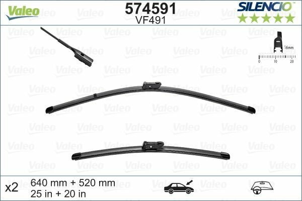 VALEO 574591 | Silgi Süpürgesi Tk 64 + 52Cm 11-Aı.A6 + Sp