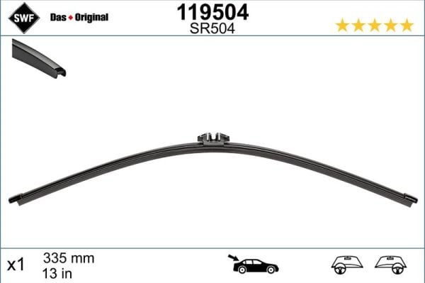 VALEO 119504 | Silecek Süpürgesi 335mm Arka Polo Golf V (Swf)