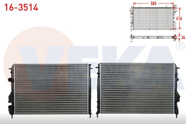VEKA 16-3514 | Renault Megane 1 Su Radyatörü Yerli Marka