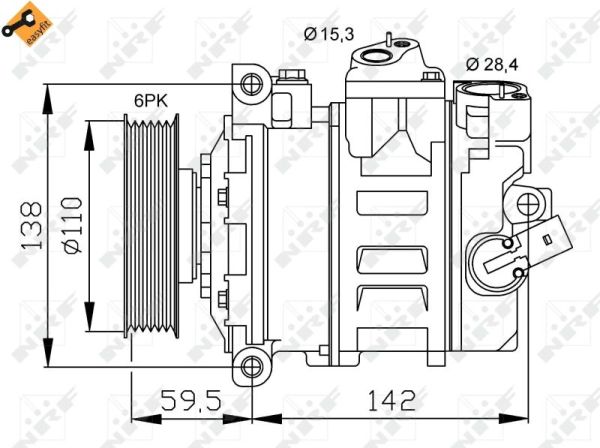 NRF 32146 | VW Klima Kompresör Fabia / Arona / A1-A3 1K0260859f