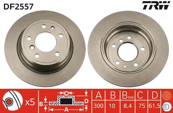 TRW DF2557 | BMW E34 Arka Disk Takım 34211156668 | 1 Adet