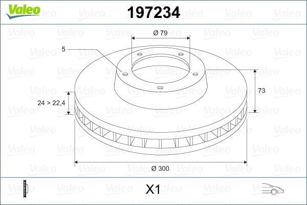 VALEO 197234 | Fren Diski Ön Havalı BMW E81 E82 E87 E88 E90 E91 E92 Z4 E89