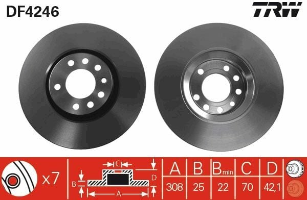 TRW DF4246 | Disk On 98-Astra.G.H | 1 Adet