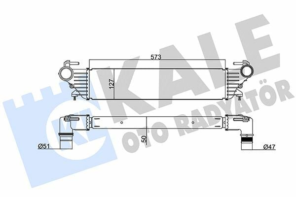 KALE 347245 | Turbo Radyatörü Intercooler (Fiat Egea / 500L 1.3 / 1.6 Mjet / 1.4 Benzinli)