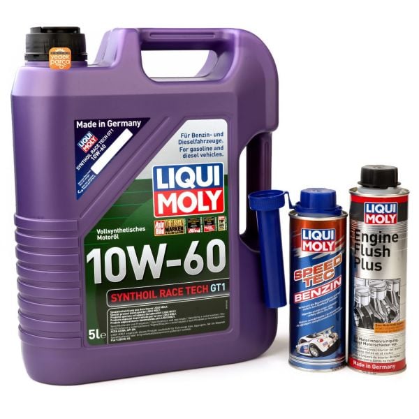 Liqui Moly Benzinli Performance Set / Synthoil Race Tech Gt1 10W60 5 Litre / Speed Tec Performans Arttırıcı Benzin Katkısı 250 ml / Ceratec 300 Ml