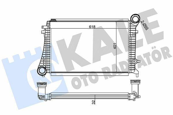KALE 342500 | Intercooler Radyatörü (VW Caddy 04-11 Golf 06-09 Audi A3 04-13 Skoda Octavia 04-13)