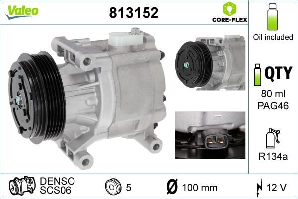 VALEO 813152 | Klima Kompresörü (Fiat Doblo 1.3 JTD-Punto-Panda 1.3 JTD-Idea 1.3 JTD Albea 1.3 Mjtd 03)