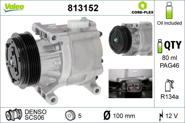 VALEO 813152 | Klima Kompresörü (Fiat Doblo 1.3 JTD-Punto-Panda 1.3 JTD-Idea 1.3 JTD Albea 1.3 Mjtd 03)