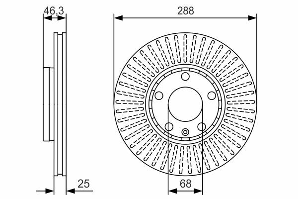 BOSCH 0986479R82 | Disk On (Ad) &Lt,05 Passat-A4-A6 1.9Tdi Kaplamalı | 2 Adet