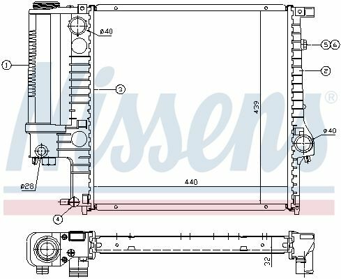 NISSENS 60623 | Radyatör E-36 M-40 / 43 / 50 Meka / K.Lı