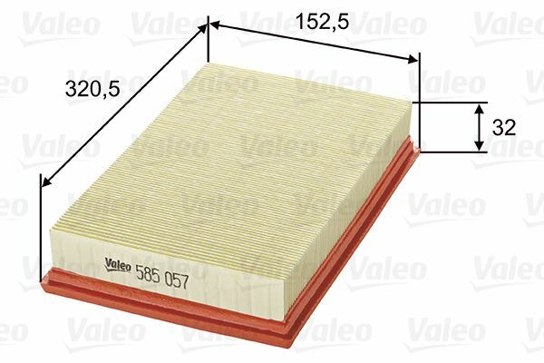 VALEO 585057 | Hava Filtresi Transit V184 00-06 V347 V348 Tt9 2,2 TDCI 2,4Tdcı Tt9 06-14 V363 Ttg 14-/ Navara Np300 2.5 DCI 05-11 Pathfinder 2.5 DCI 05-11