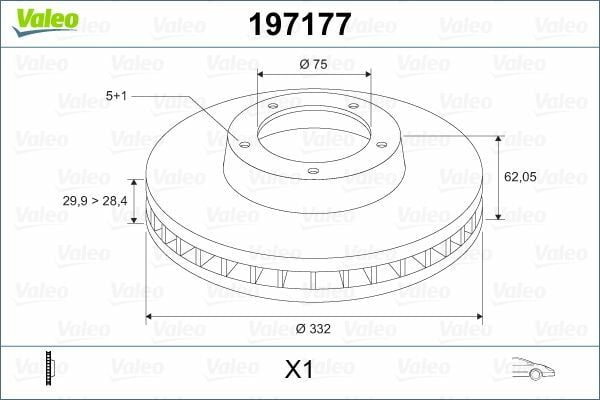 VALEO 197177 | Fren Diski Ön 332mm BMW E70 F15 E71 F16