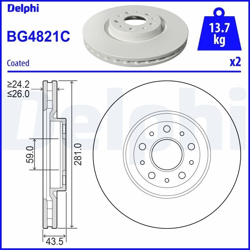 DELPHI BG4821C | Disk On 16-Egea 1.6 | 1 Adet