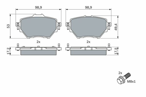 BOSCH 0986424878 | Fren Balata Arka 19-Combo.E 1.2 1.5