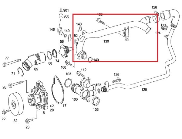 FEBI BILSTEIN 100548 | Mercedes W203 Kasa C200 Kompressor Su Soğutma Borusu