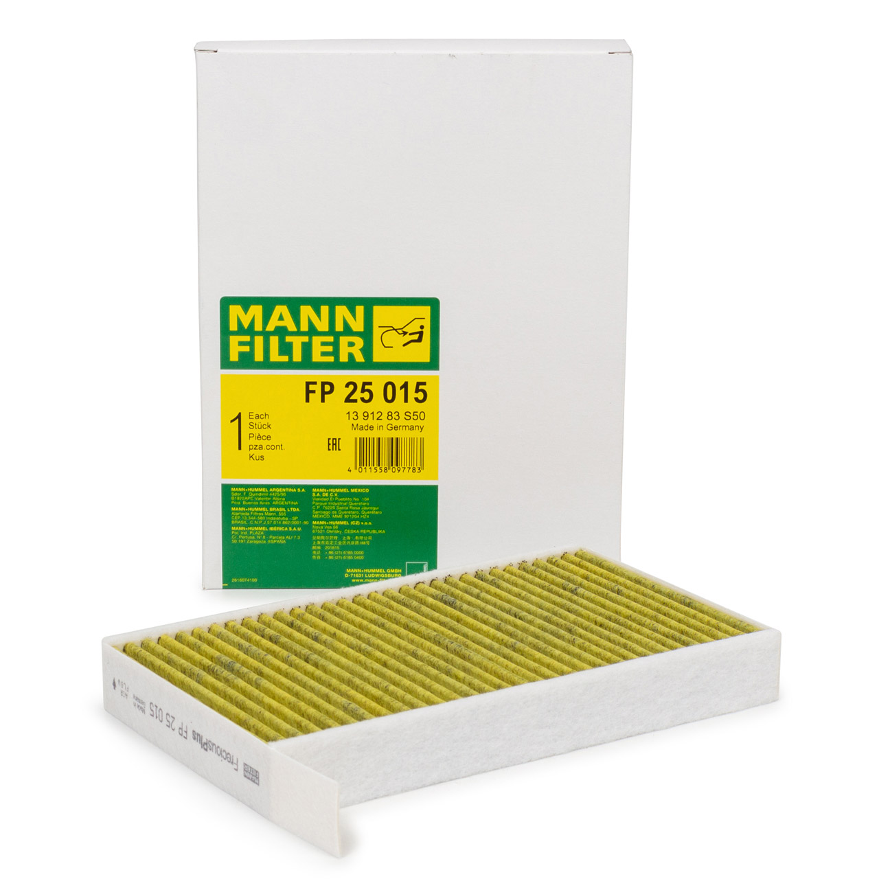 MANN FP25015 | Antibakteriyel Karbonlu Polen Filtresi Tesla Model 3 / Model Y