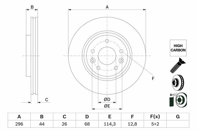 BOSCH 0986479F71 | Disk On (Ad) 16-Koleos.II | 2 Adet