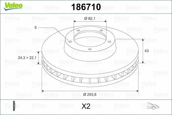 VALEO 186710 | Disk On 00-Transit V184 | 1 Adet