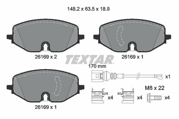 TEXTAR 2616901 | Fren Balatası VW Golfvııı Ön 2020-