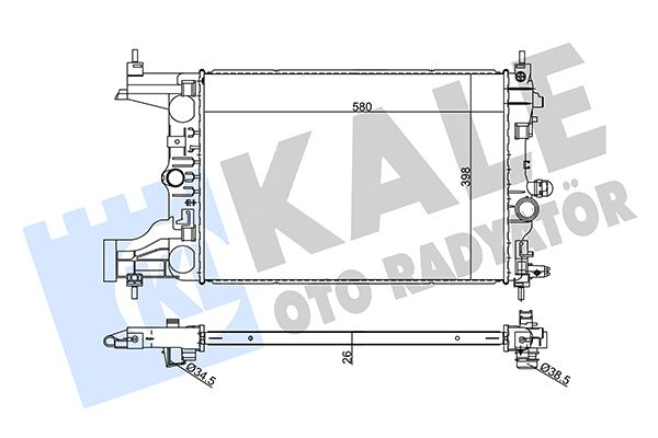 KALE 354985 | Opel Astra J 1.3 Dizel Motor Su Radyatörü
