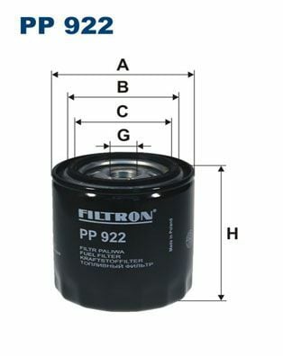 FILTRON PP922 | Mazot Filtresi Kia Besta-Mazda E2200-H100-L300 Minibüs 1997-2008 (Kapalı Tip)