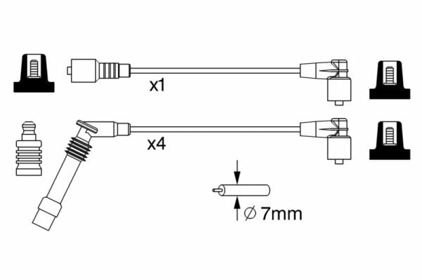 BOSCH 0986357247 | Buji Kablosu Astra F-Corsa B 1.4 8V 98-05